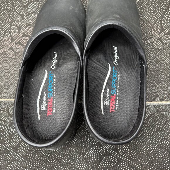 Dansko Mens Black Leather Clogs Size 45 With Spenco Insoles - Picture 4 of 10